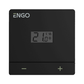 Проводной терморегулятор, накладной, на батарейках, черный ENGO (EASY-BATB)