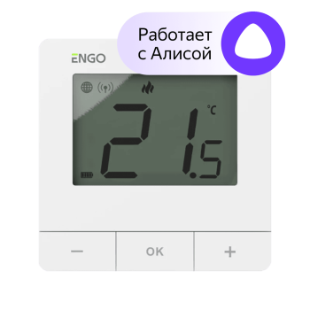 Умный терморегулятор ZigBee/868 МГц, 2хАА, белый ENGO (E25-BATW)