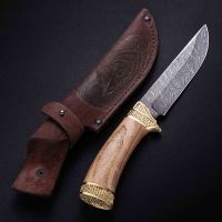 Нож ручной работы Ножемир Россия из дамасской стали ЛЕСНИК (1380)д