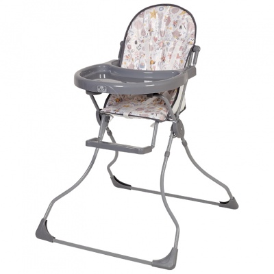 Стульчик для кормления Polini kids 152 Единорог Hello baby, серый