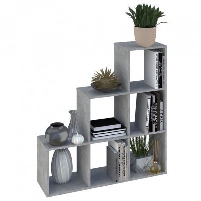 Стеллаж Polini Home Smart Каскадный 6 секций бетон