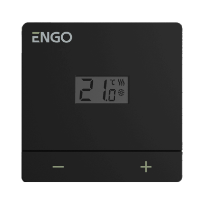Проводной терморегулятор, накладной, 230В, черный ENGO (EASY-230B)