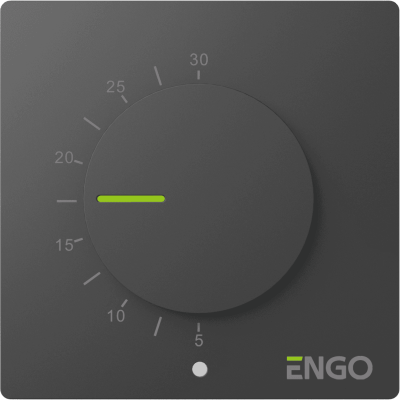 Терморегулятор непрограммируемый, 230 В, черный накладной ENGO (ESIMPLE-230B)