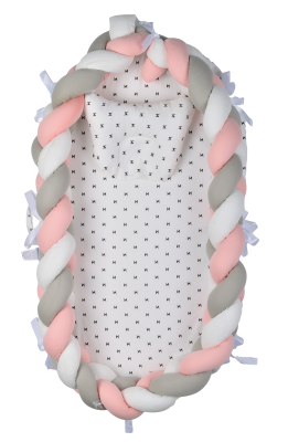 Farfello Детское спальное гнездо L5 (Розово-серый, косы L5/2)