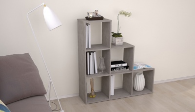 Стеллаж Polini Home Smart Каскадный 6 секций бетон